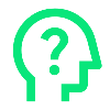 Question mark in profile head symbol