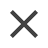 Dark gray close icon with two intersecting diagonal lines forming an X.